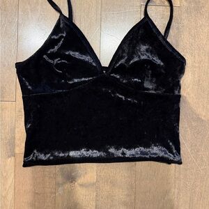 Ransom Black Velvet Camisole Top
